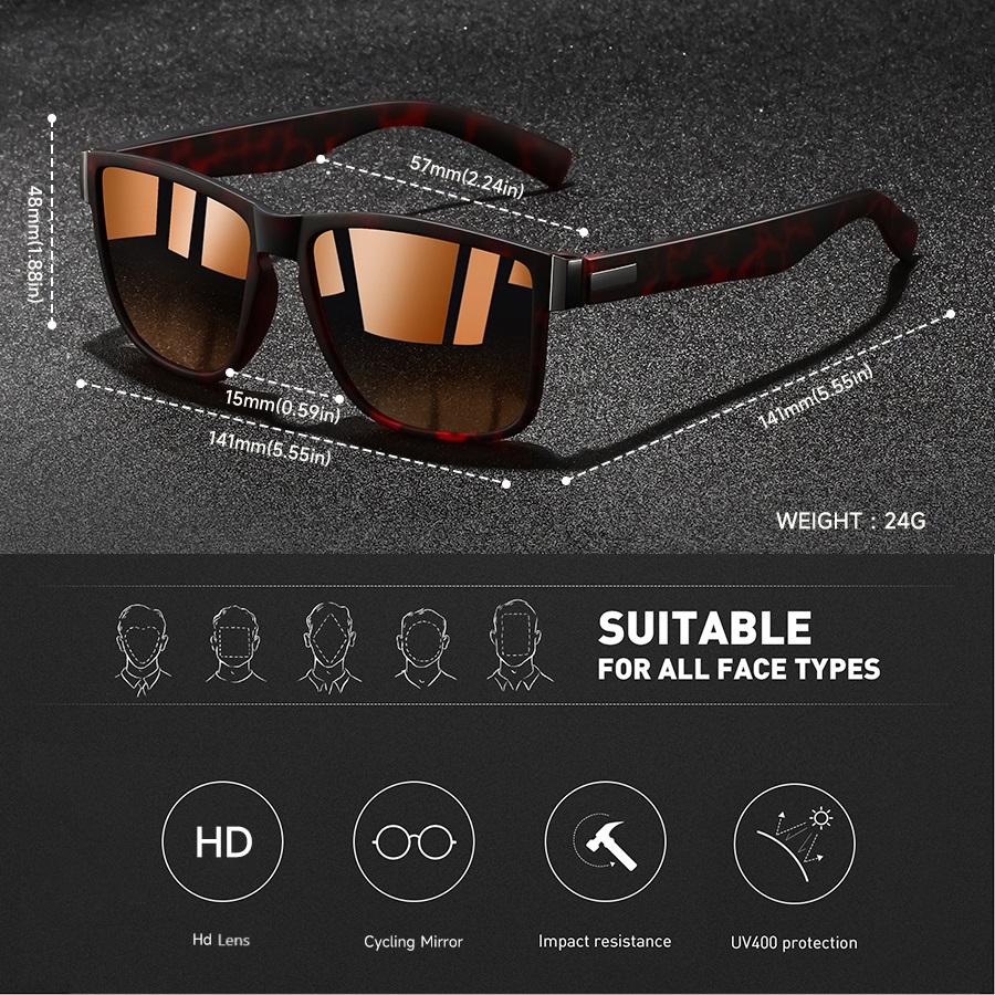 Fashion Square UV400 Sunglasses Men Women Driving   Fishing  Colorful Trendy Lightweight Outdoor Goggles