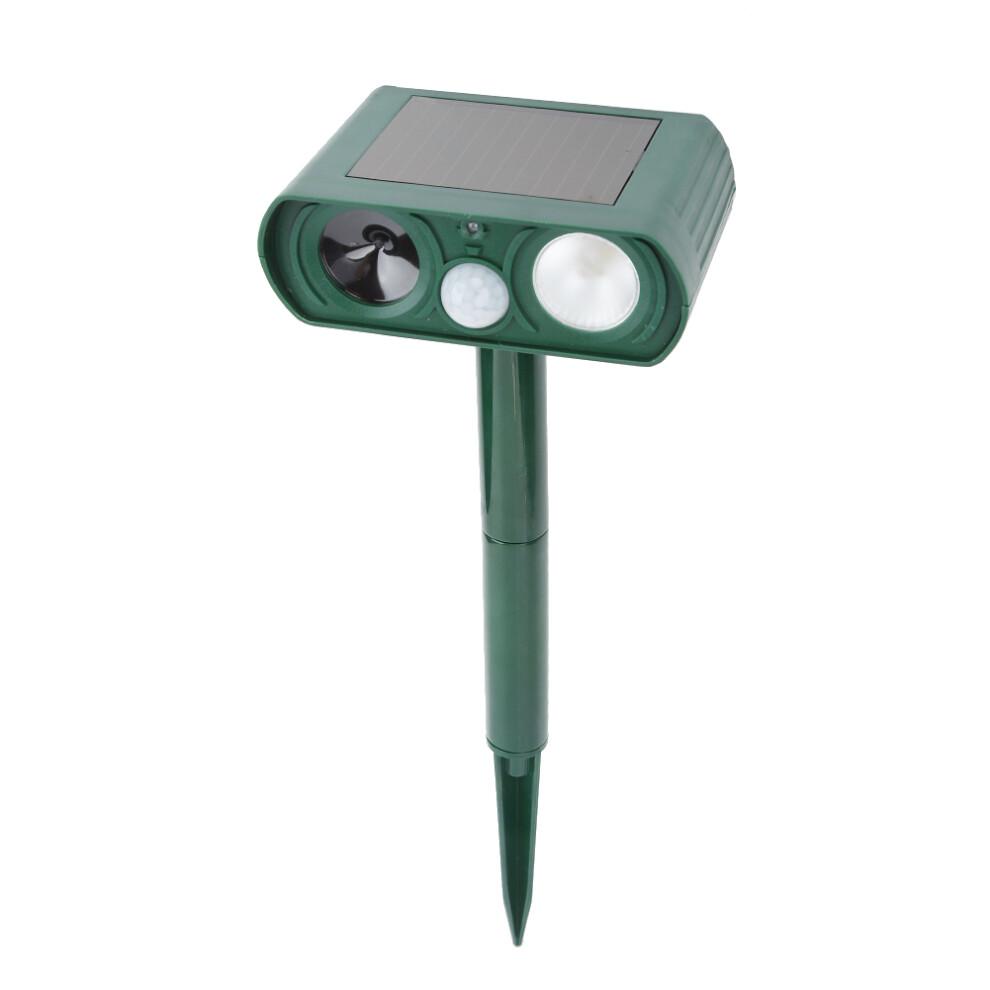 Tuinbeschermer, ultrasone dierenverjager met bewegingsdetectie, knipperende LED-lampen op zonne-energie, constructie