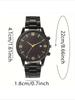 1pc-Men's Simple Fashion Analog Round Calendar Quartz Watch, Gift for Him, Stylish Timepiece for Daily Wear