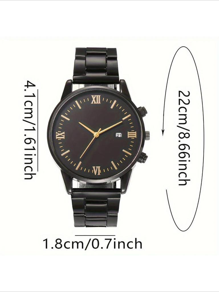 1pc-Men's Simple Fashion Analog Round Calendar Quartz Watch, Gift for Him, Stylish Timepiece for Daily Wear