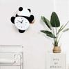 Cartoon Mute Clock Silent Digital Clock Fashion Swinging Panda Wall Clock  Cafe