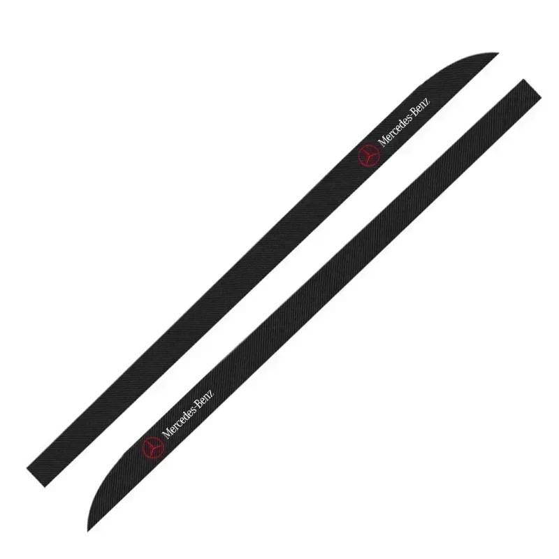 2pcs Car Door Side Skirt Sill Stripe Carbon Decals Styling For Mercedes Benz A C E Class GLE GLB GLC W205 W212 W213 X253 QE1