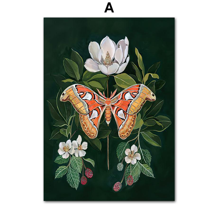 

Retro Prints Wall Art Canvas Painting, Rabbit, Butterfly, Owl, Whales, Flower, Mushroom Posters, Baby Pictures, Kids Room Decor 21X30cm No Frame