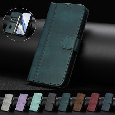 Luxuriöse Einfache Linien Lederhülle Für Cubot P80/Cubot P50/Cubot A10/Cubot Max 5/Cubot A30 Kartenfächer Magnetische Anziehung Aufsteller Stoßfestes Flip-Cover