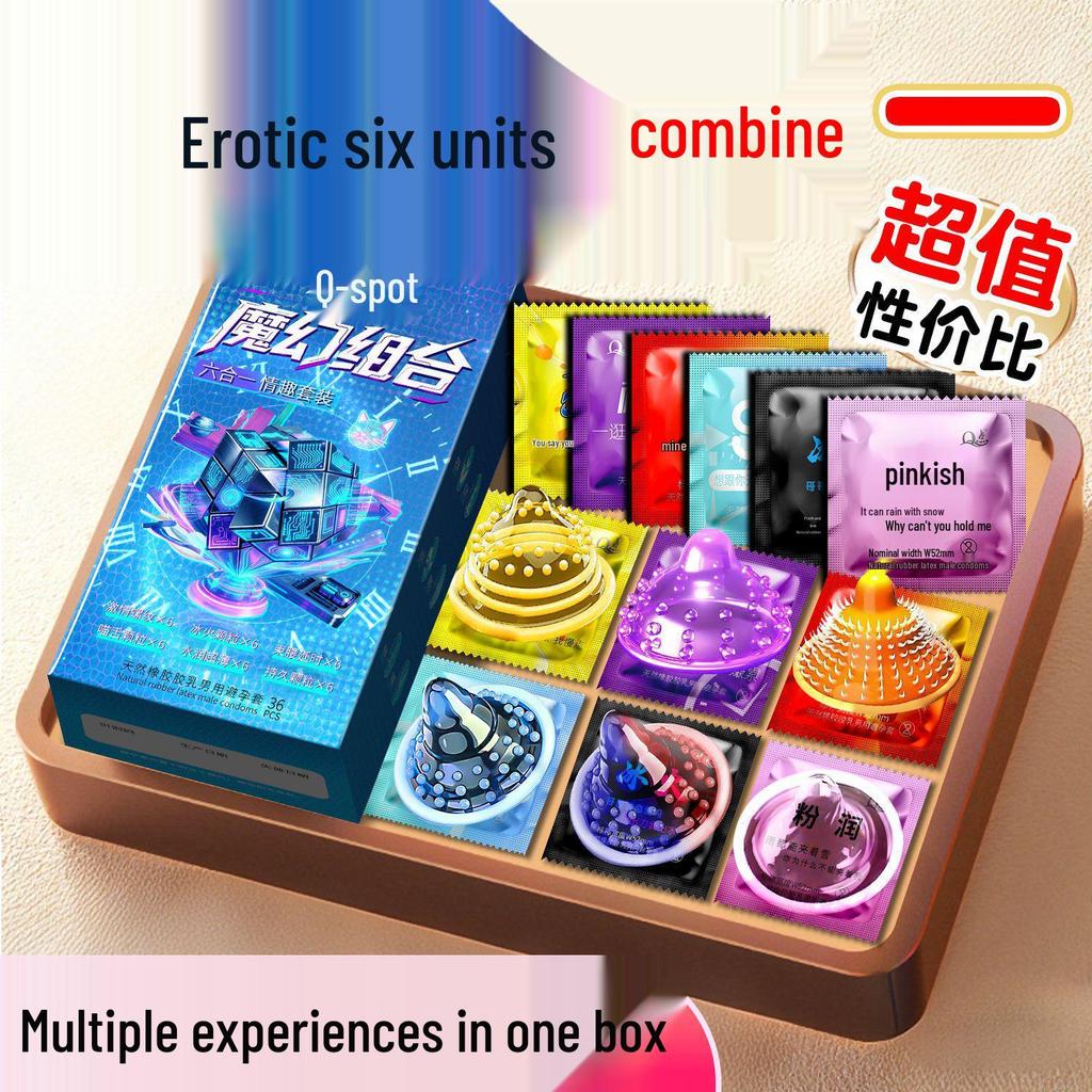 Ultra-Thin Large Particle Clitoral Stimulation Condoms - Long-Lasting Wolf Teeth Design