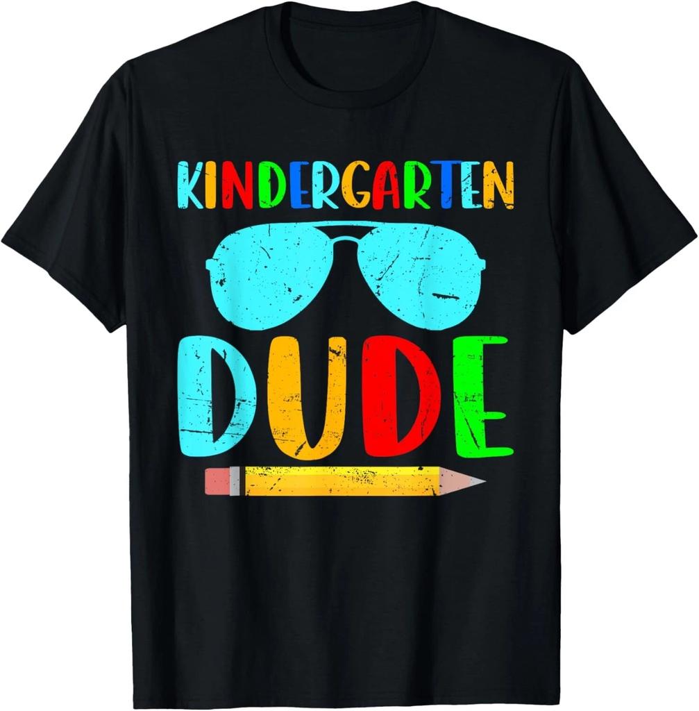 Kindergarten Dude Funny First Day Back to School Kids Boys T- Shirt