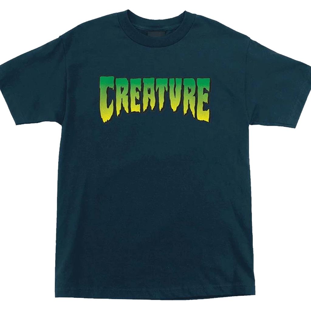 Maglietta Logo Skateboard Creature Blu Vivace