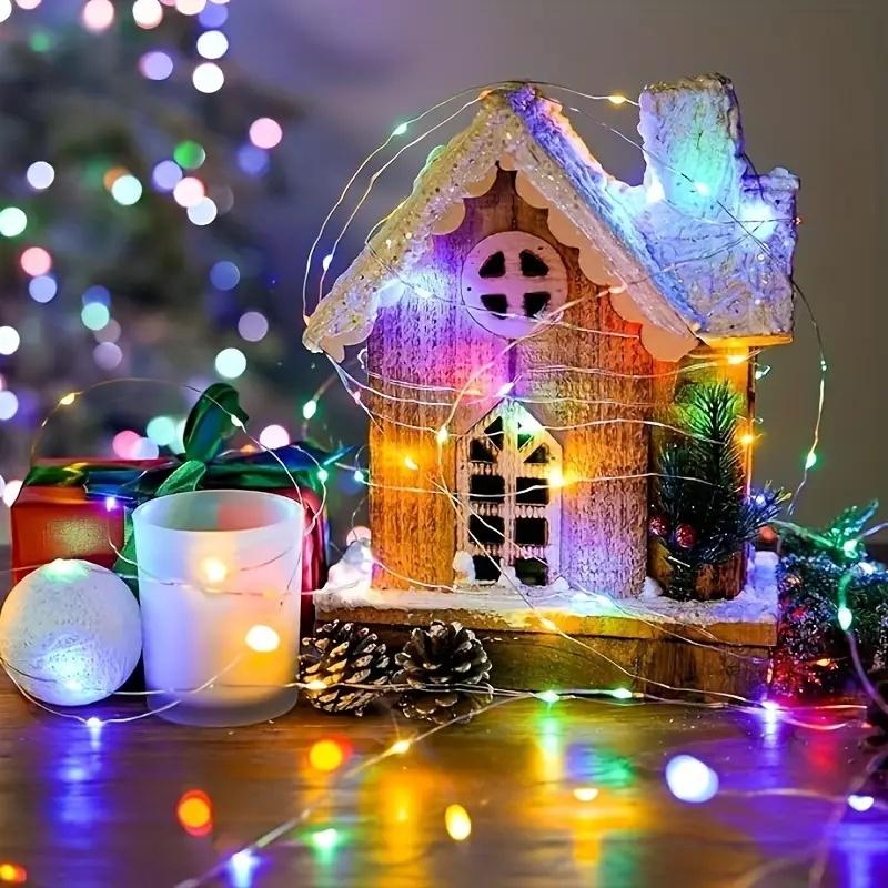Romantic USB LED String Lights Waterproof Copper Wire Fairy Light with Remote Control 8 Modes for Bedroom Living Room Christmas Party Decor