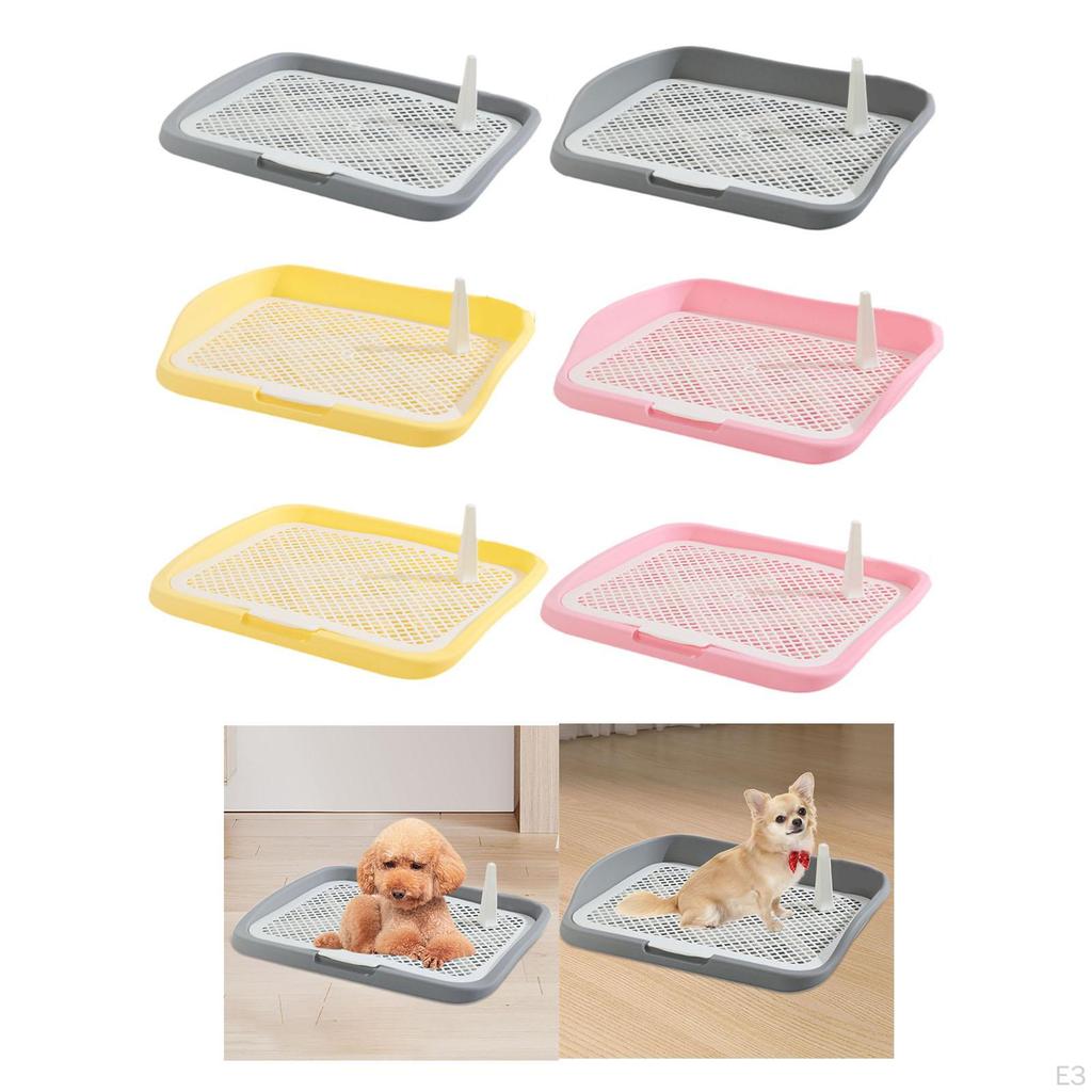 Dog Potty Training Tray, Removable Cat Litter Box, Reusable Box with Mesh Grids for Small