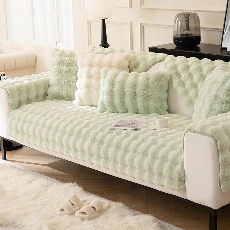 

Подушка для дивана Nordic Winter Fluffy, мягкая, плюшевая, нескользящая, для гостиной, мягкая, универсальная, для дивана, полотенце 70*70cm