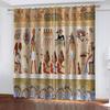 Rideau pare-soleil de luxe pour salon et chambre à coucher, série Civilisation ancienne, 2 pièces de crochet perforé