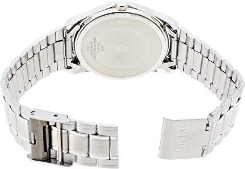 Citizen Q&Q Men's Analog Watch, Waterproof, Date Display, Day of the Week Display, Metal Band, Silver, A142-214