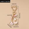 Aihua Pretty Pink Love Heart Key Chain Pearl Butterfly Heart Key Ring Pendants for Women Girls Handbag Decor DIY Jewelry Gift