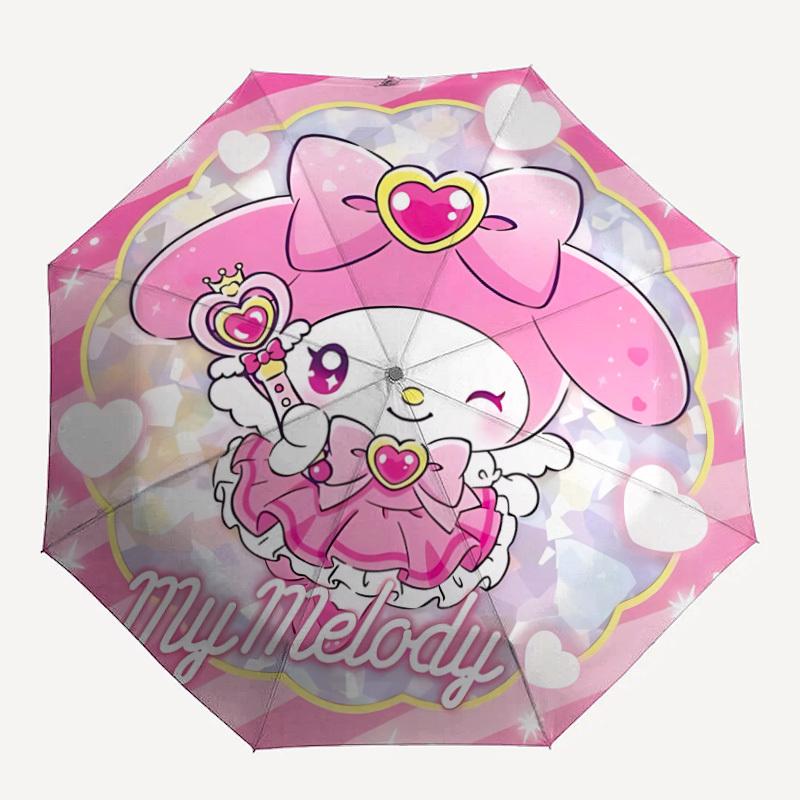 

1pc My Melody Automatic Umbrella Durable Iron Frame & Plastic Handle, Gift for Men & Women, Sturdy Construction, Best for Christmas, Helloween, Playfu