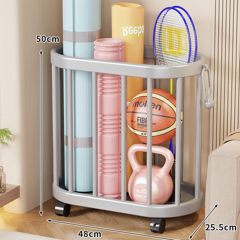 Wheeled Yoga Mat & Fitness Equipment Organizer: Large Capacity Storage Basket