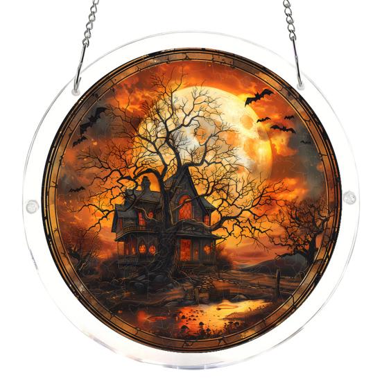 Cattura Sole Puzzle Acrilico, Kit Puzzle Cattura Sole Stile Vetro Colorato di Halloween, Ornamento da Appendere a Finestra Gotico per Casa, Giardino