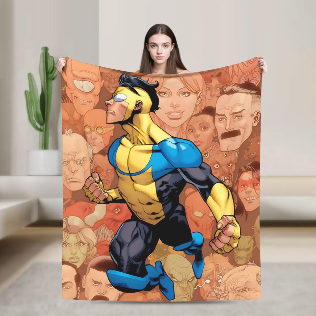Invincible Omni Man Blanket  Warm Comfortable Plush Bedding Throws For Bedroom Travel Office Flannel Bedspread Bed Cover