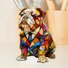 Stained Glass Dog Lamp USB Powered Retro Resin Rainbow Dog Table Lamp Cute Puppy LED Night Light for Bedroom Desk Home Decor Gift for Dog Lovers