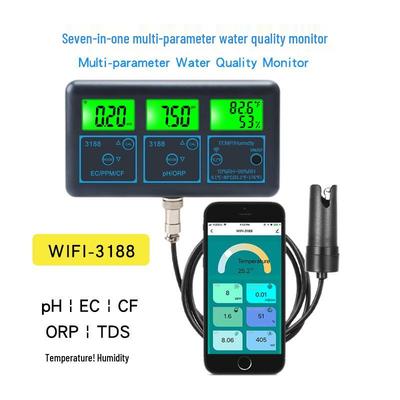 WiFi Tuya 7-in-1 Smart Water Quality Monitor: TDS, Conductivity, Fish Tank, Aquaculture pH, Alkalinity, ORP Meter