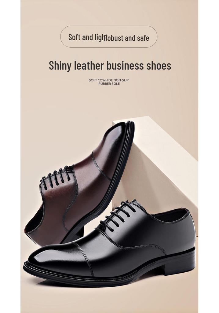 Herren Cap Toe Oxford Schuhe aus Rindsleder - Formelle Leder Business- & Hochzeitschuhe, Britischer Stil, Ganzjahres
