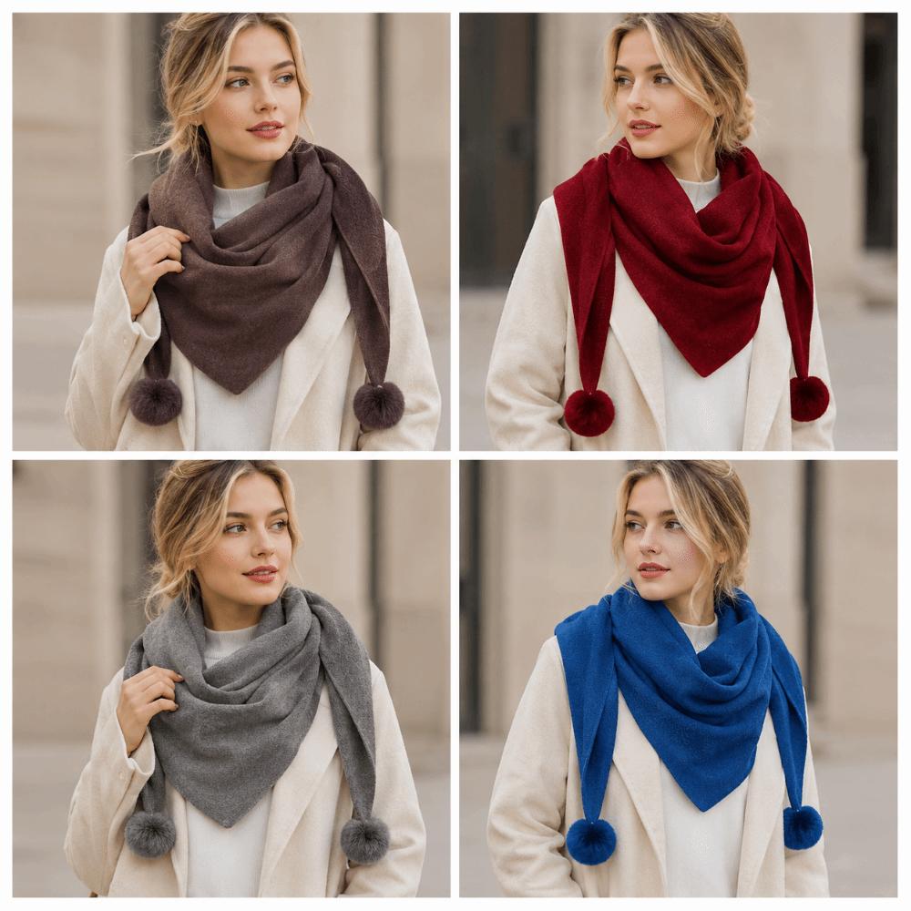 Pure Color Triangle Scarf Soft Fabric Neck Scarves Elegant Winter Scarf Women