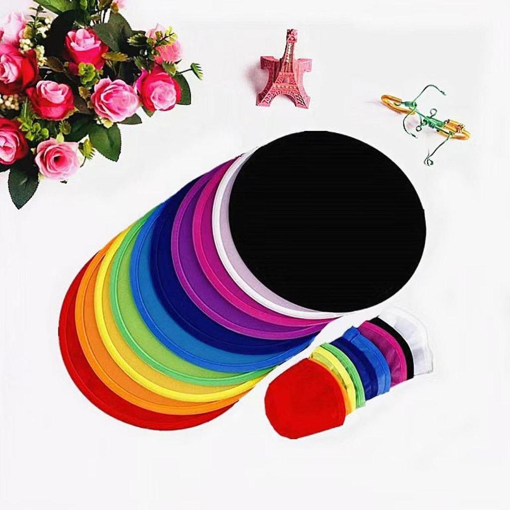 10 Folding Fans, Round Summer Hand 25 Cm Diameter, Classic Portable Throwing Disc for