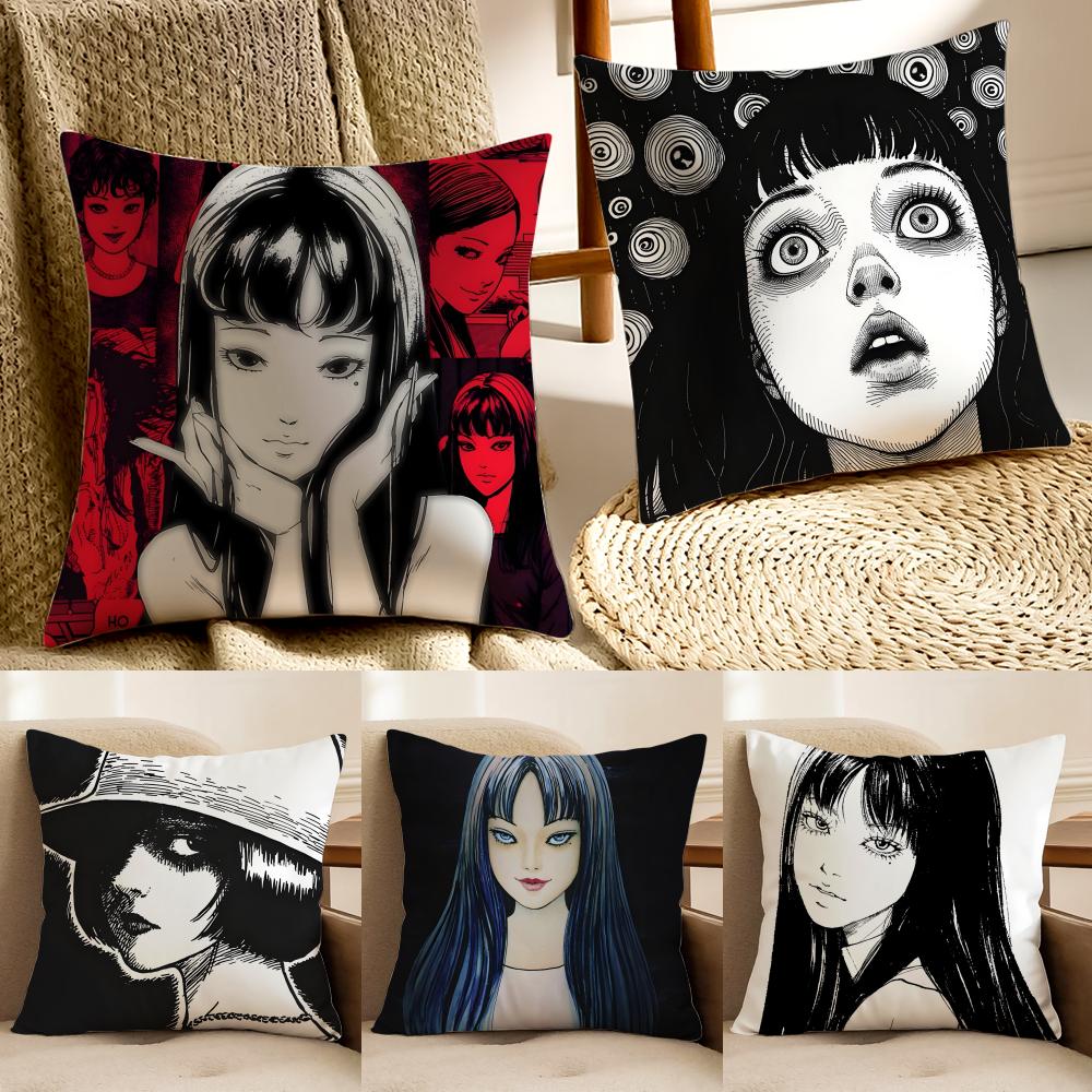 Creepy Japanese Manga TTomie Cushion Cover Pillowcase Antidustmite living Room Sofa Decor Cushion Room