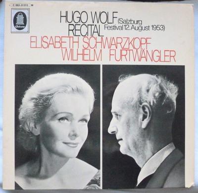 LP Record ELISABETH SCHWARZKOPF, WILHELM FURT - Hugo Wolf - Hugo Wolf Recital 1C06301915M ODEON Germany Classical Used