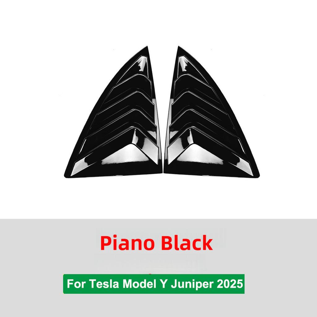 Für Tesla Model Y Juniper 2025 Model 3 Highland 2025 Heckseitenfenster Jalousie Abdeckung Verkleidung Stilvolles Aussehen Dreieckige Lamellen Modifiziert
