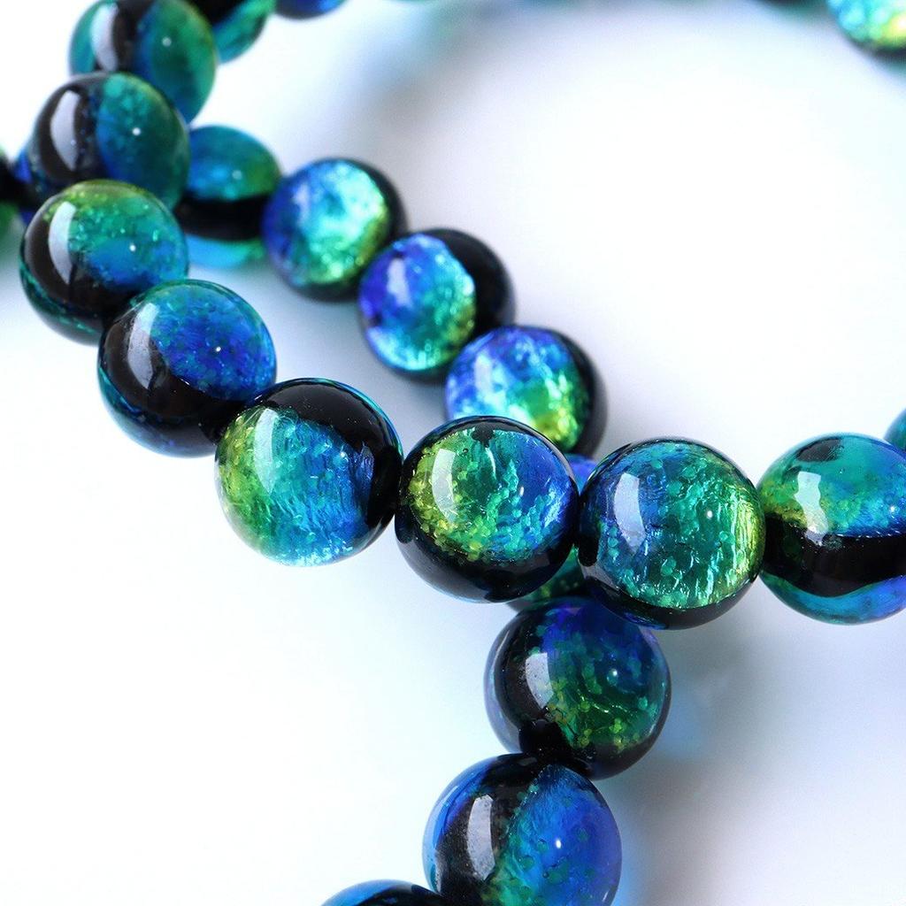 Luminous Kerama Marine Firefly Glass Bracelet 10mm Okinawa Kerama Islands Inner Diameter [GOLD STONE] Approx. 16.5cm