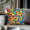 Fashion TTtakashi Murakamiful Cushion Cover Antidustmite Pillowcase Invisible Zipper Silky Short Plush Sofa Cushion Cover