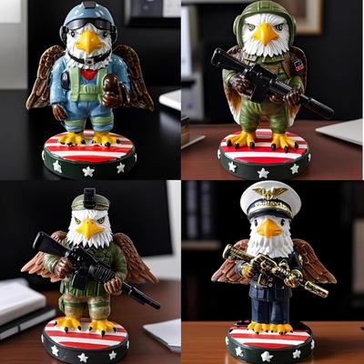 Veteran Tribute Eagle,Veterans Tribute Sculpture, Military Soldier Resin Eagle Statue for Veterans Day,Memorial Day,Patriotic Home Office Table Decor