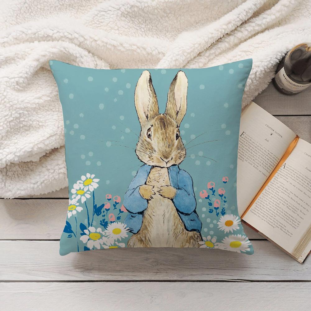 Cartoon Cute PPeter RRabbit Pillow Case Home Decoration Cushion Cover Suitable For Bedroom Car Office Sofa