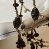 Irregular Ceramic Acrylic Coconut Shell Stacked Necklace Retro Niche Personality Fashion Versatile Necklace