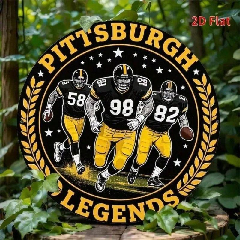 Metal Poster Wall Art Pittsburgh Steelers 12x16 Inch Gift for Fan Garage