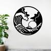 1pc Great Wave Metal Wall Art, Iconic Iron Statue Mural for Beach Party, Ocean Decor, Coastal Home, Backyard Fence, Weather Resistant Nautical Gift