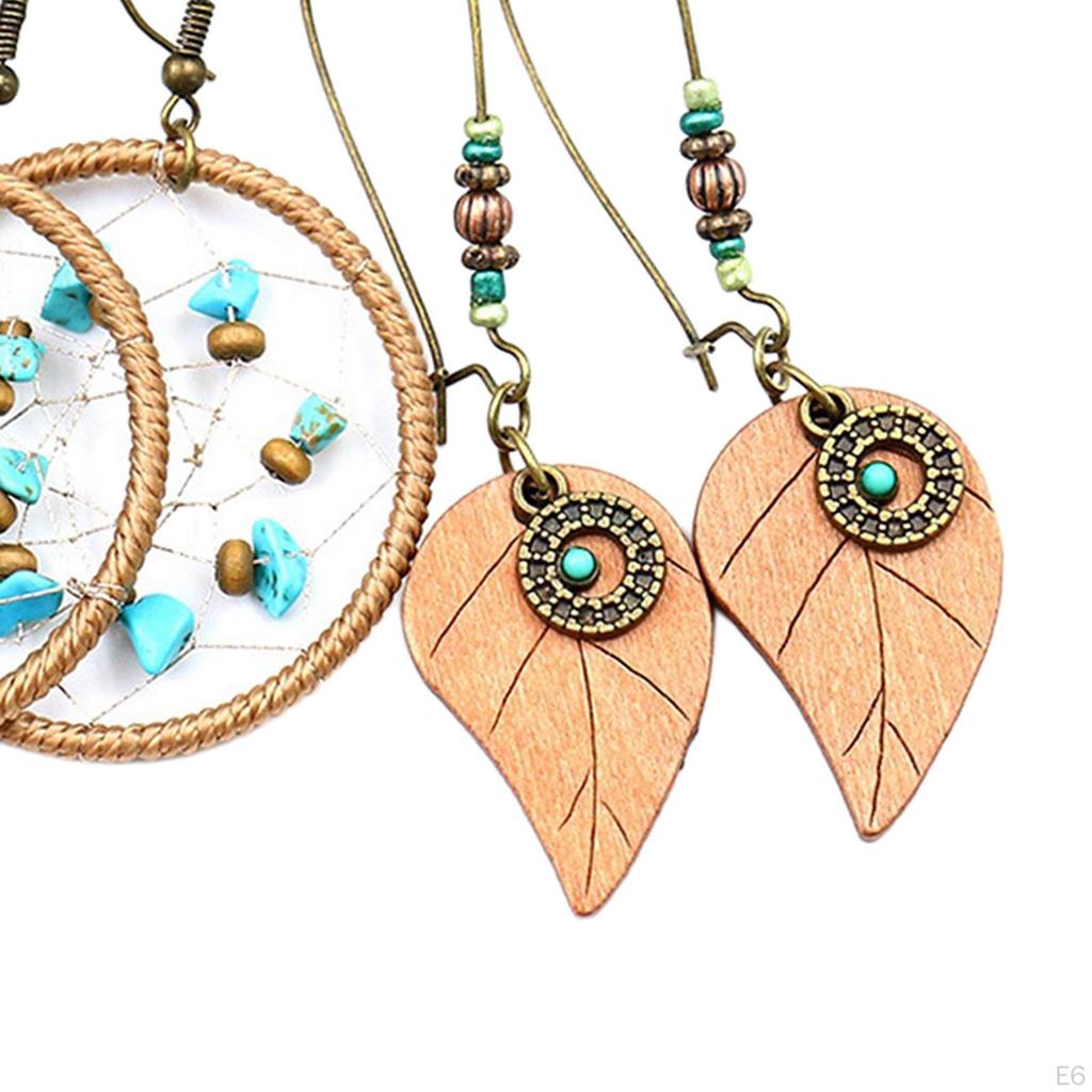 3Pairs Bohemian National Style Dangle Earrings Set Alloy for Birthday Party