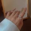 4PCS Plain Circle Butterfly Ring Set Silver Color Opening Adjustable Fashion Personalized Finger Ring For Women Trendy Jewelry