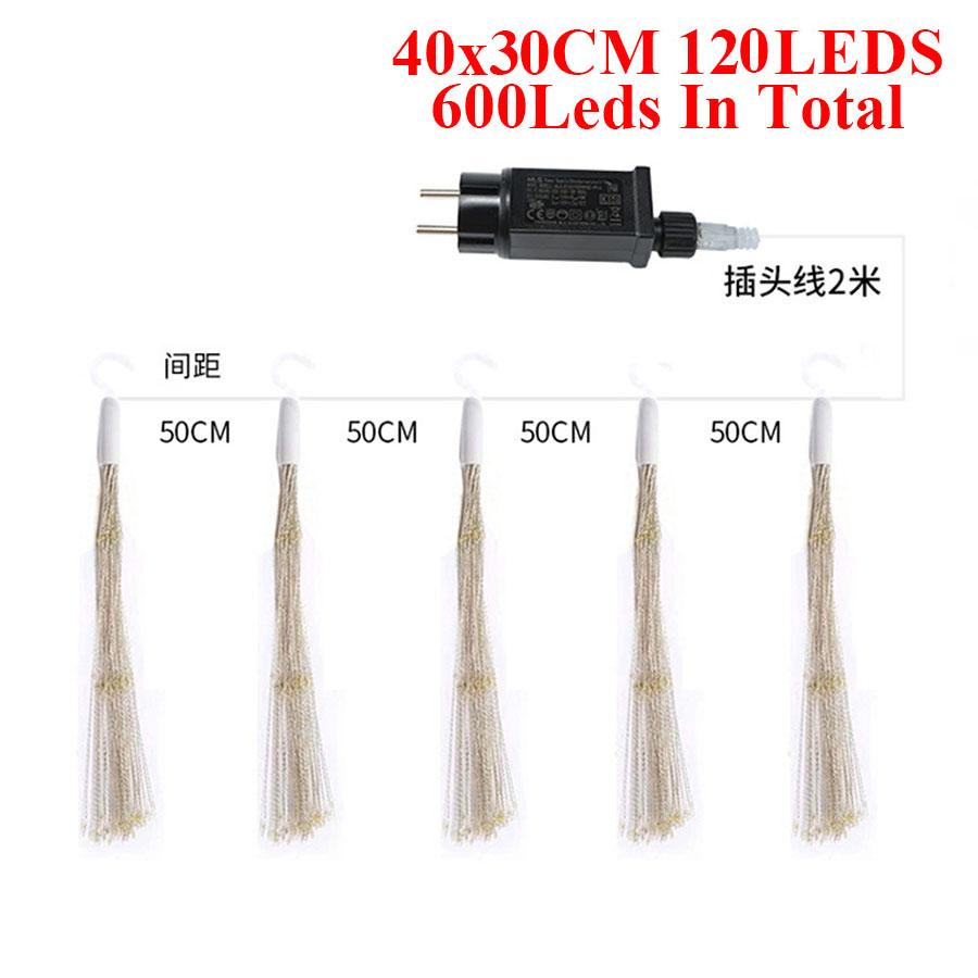 5/10Pack Plug In Firework Light Outdoor Starburst Fairy Light Christmas Twinkle String Light 8 Mode for Patio Garden Party Decor