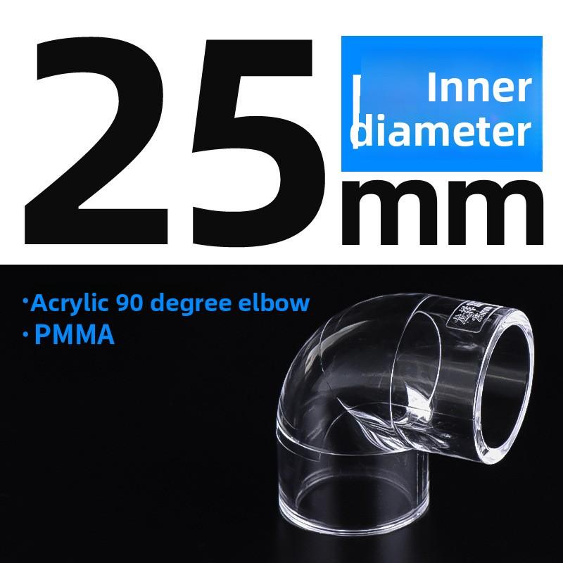 1PC I.D 16/20/25/32mm Acrylic Pipe Fittings Transparent 90 Degree Elbow End Plug Tee Connectors Aquarium Fish Tank Garden Joint