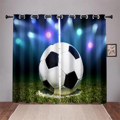 Football Field Shiny Lights Curtains Football Lovers Home Decor Curtains 2 Panel Living Room Bedroom Den Kids Room Decor