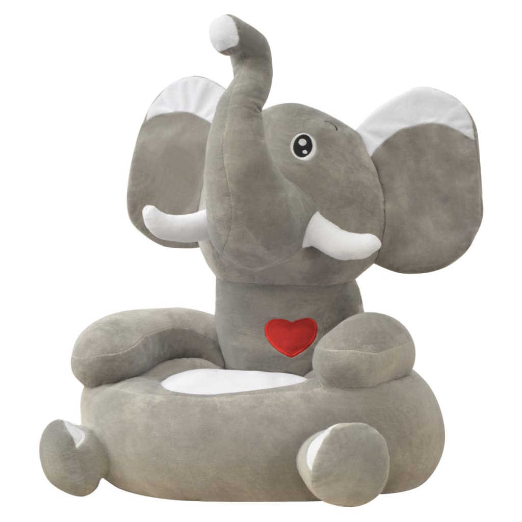 Plüsch Kinder Sessel Elefant Grau