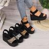 Fashion Europe and the United States Foreign Trade Large New Style Elastic Fish Mouth Sandals Platform Casual Sandals