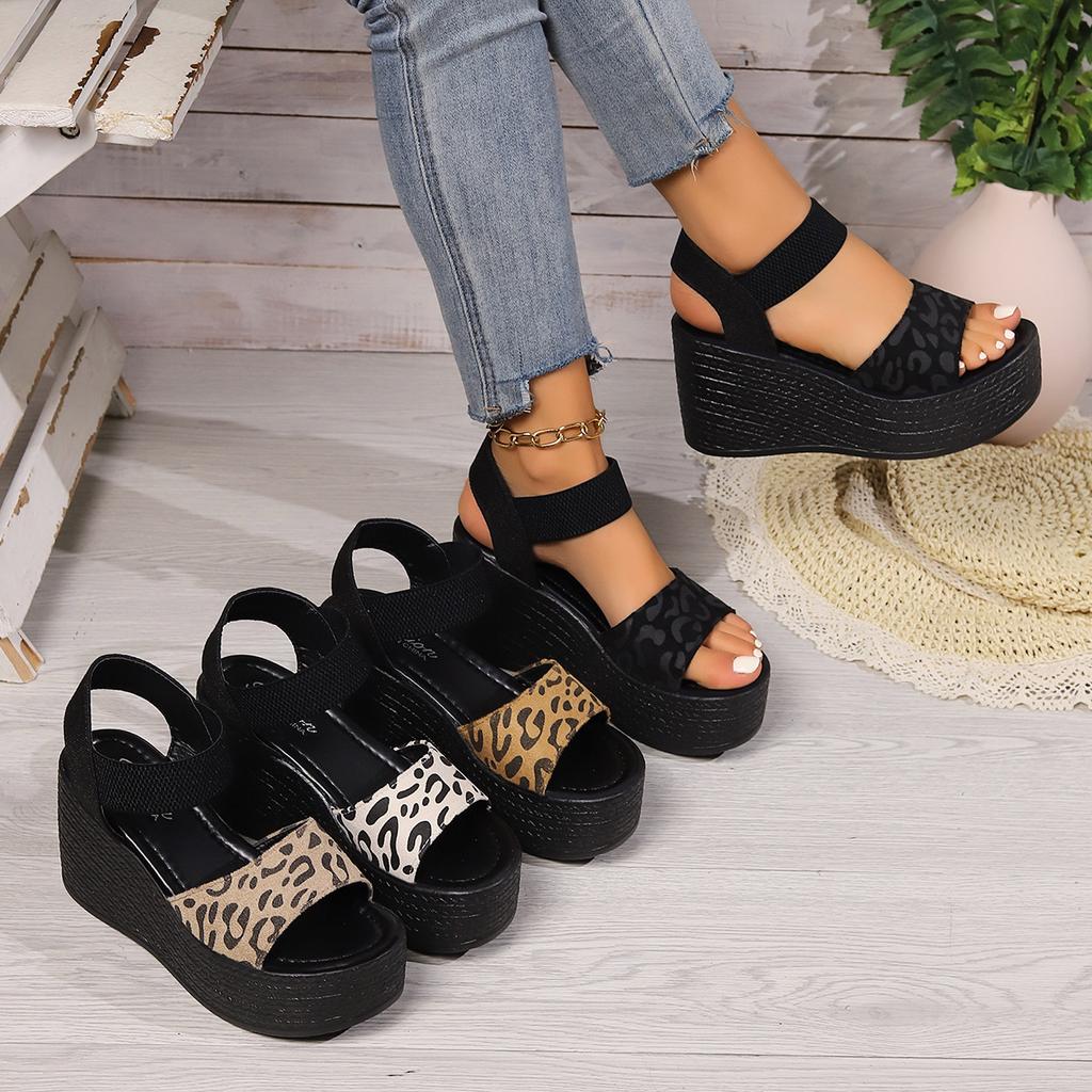 Fashion Europe and the United States Foreign Trade Large New Style Elastic Fish Mouth Sandals Platform Casual Sandals