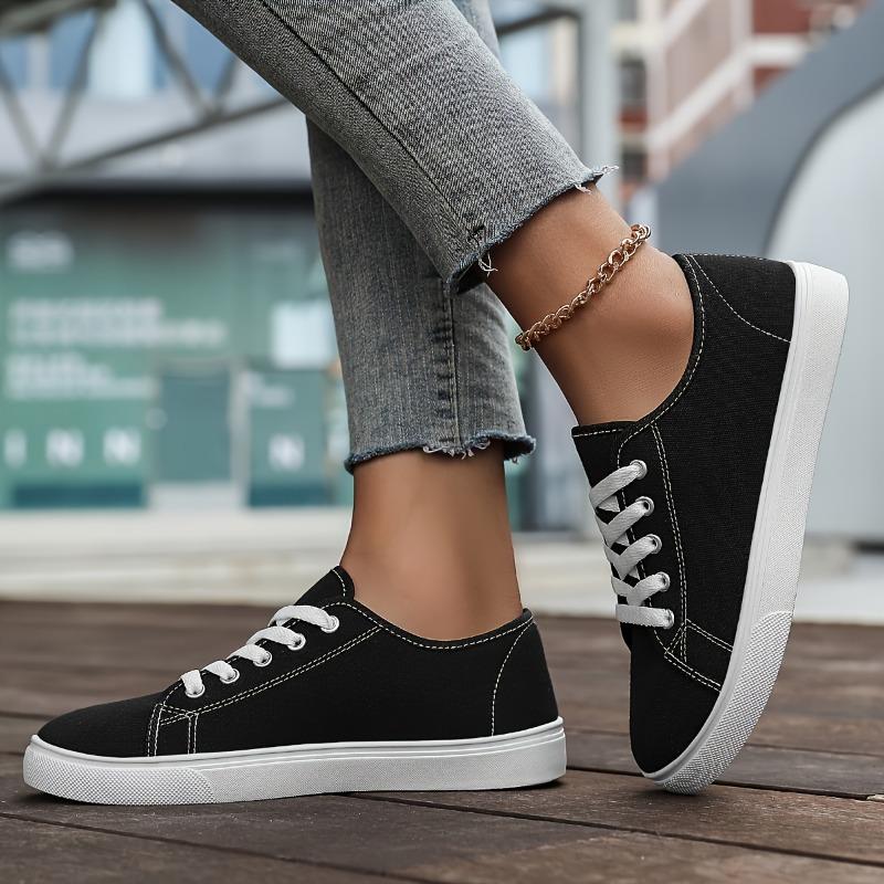 Women's Vibrant Red Faux Cover Sneakers - Slip-Resistant Arch Support Soft  Low-Top Design with White Laces - All-Season Casual Sneakers for Sports