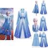 Elegantes Mädchen Frozen 2 Elsa Kleid Schneekönigin Prinzessin Cosplay Kostüm für Kinder 3-10 Jahre