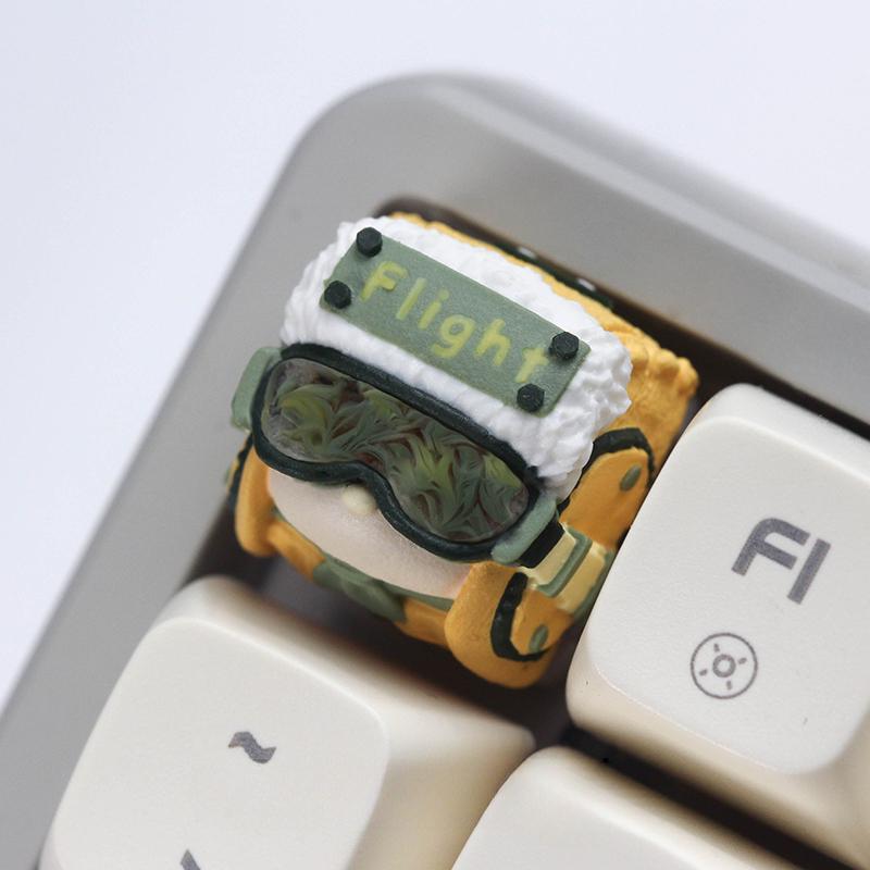 MiFuny Pilot Keycaps Originality 3D Resin Kawaii Keyboard Caps Cartoon Handmade Anime Key Caps for Mechanical Keyboards Gift