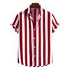 Striped Simple Men's Shirt Casual Loose Lapel Cardigan Top Large Size Men's Short-sleeved Shirt High-end Comfortable And Simple