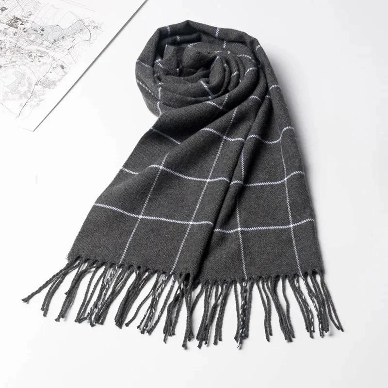 2025 New Winter Men Scarf Keep Warm Cashmere Scarves Casual Brand Designer Pashmina Neckerchief Tassel Business Shawl Wrap
