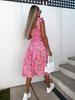 2022 Spaghetti Strap Waist-Cinching Slit Dress for Women
